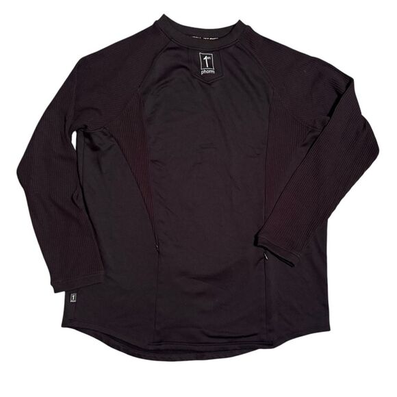 1st Phorm L Thermal Sleeve Crewneck Sweatshirt Black Athletic Dri-Fit Zip Pocket - Picture 1 of 8